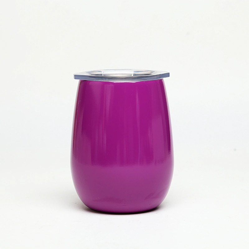 2019 new product double wall stainless steel stemless wine glass, metal shot glasses 9 ounce