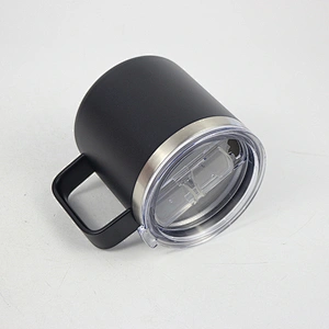 Stainless Steel Matte Coated Double Wall Coffee Mug with Handle