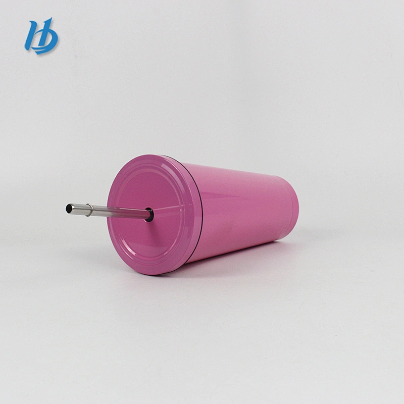 2019 fashionable irregular coffee mug with straw stainless steel drinking mug tea cups