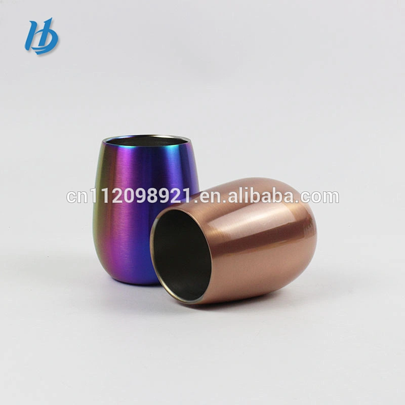 Professional factory OEM creative new design stainless steel electroplated wine glass coffee mug with logo printing