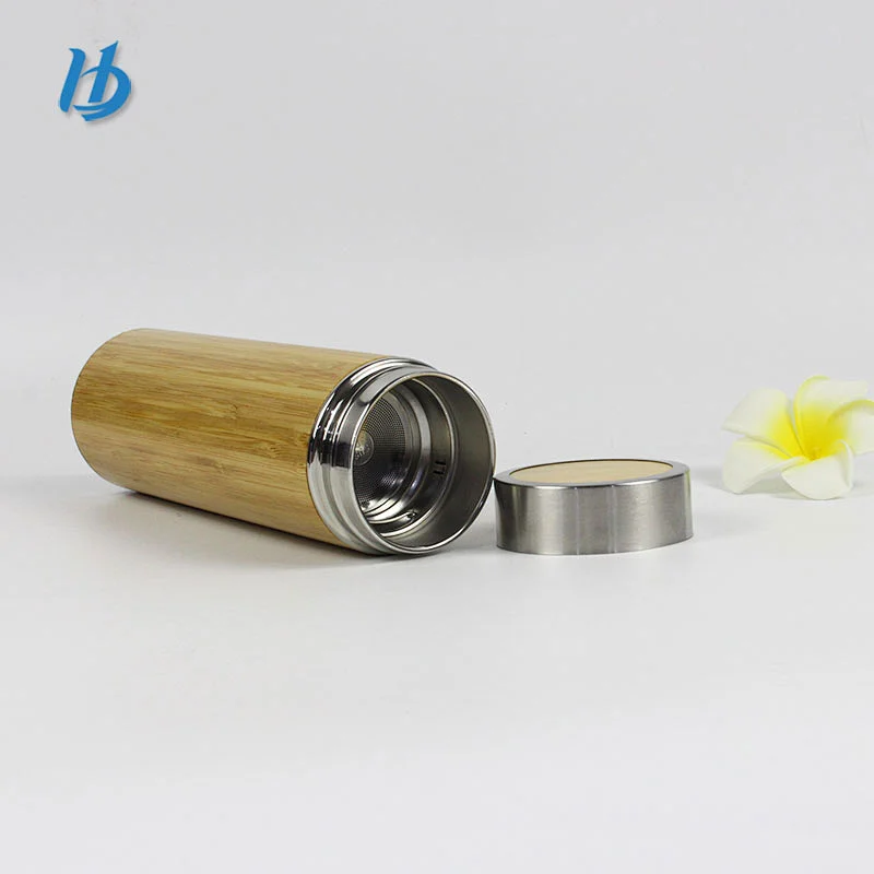 China factory wholesale stainless steel vacuum insulated water bottle bamboo travel mug