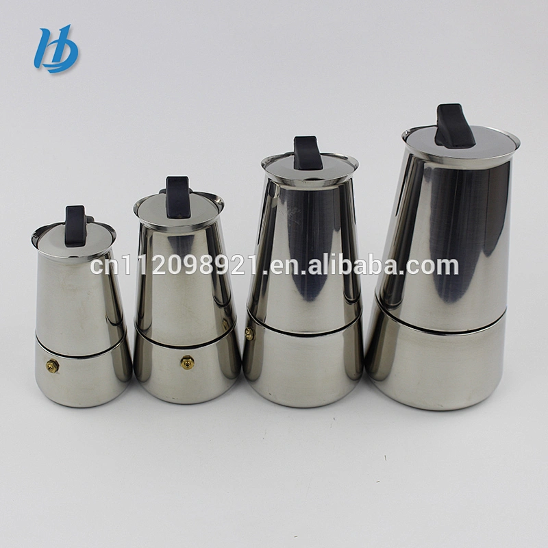 China manufacture OEM stainless steel, aluminum coffee maker with customized box