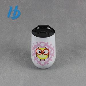 Professional standard 16 oz double wall stemless metal wine glass