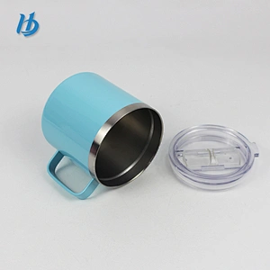 Pretty travel mug food grade 304 stainless steel mug,double wall beer mug vacuum tumbler with handle