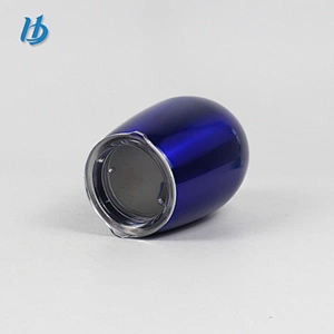 Cooling tumblers wine glass 9oz double wall blue wine cup, stainless steel stemless wine glass tumbler 2 pack