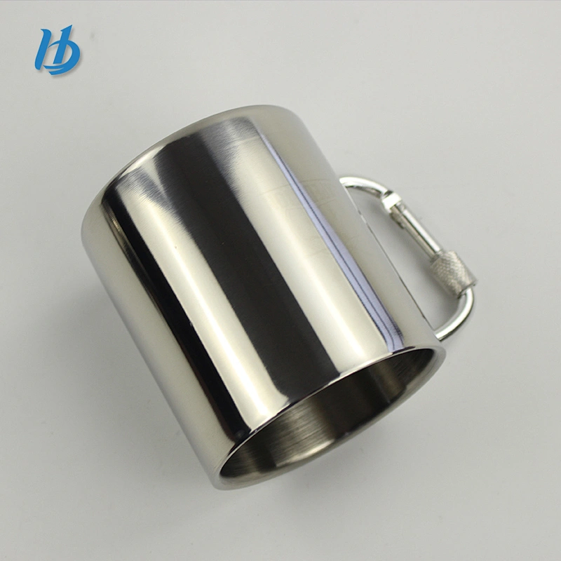 300ml Portable Camping Hiking Stainless Steel Foldable  beer or Coffee Mug with handle