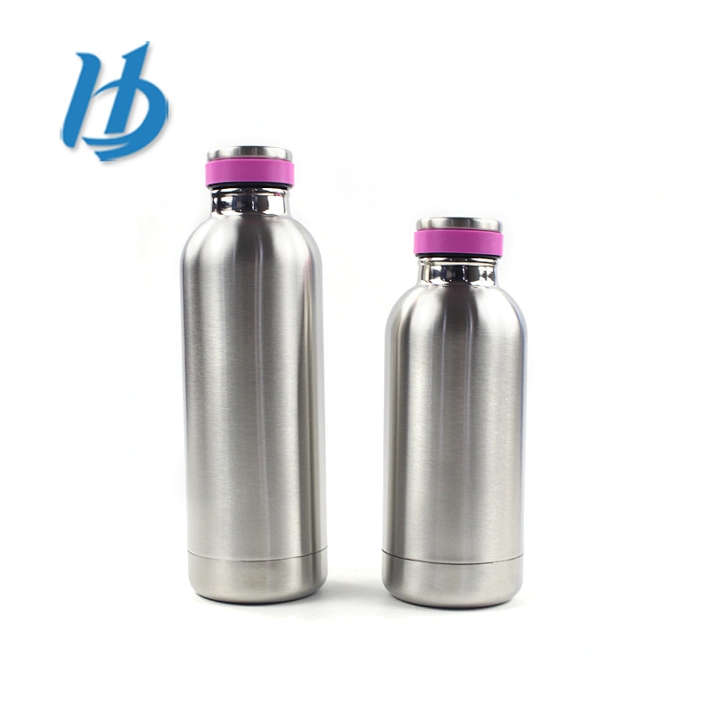 China wholesale silver color 304 stainless steel sports bottle
