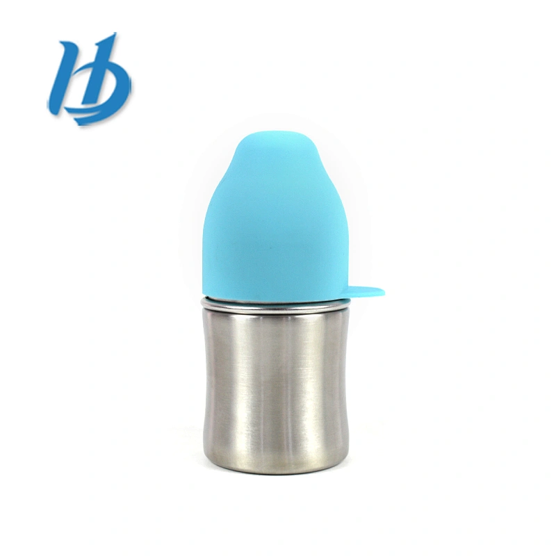 Hibour Factory price 18/8 stainless steel single wall mini baby feeding bottle