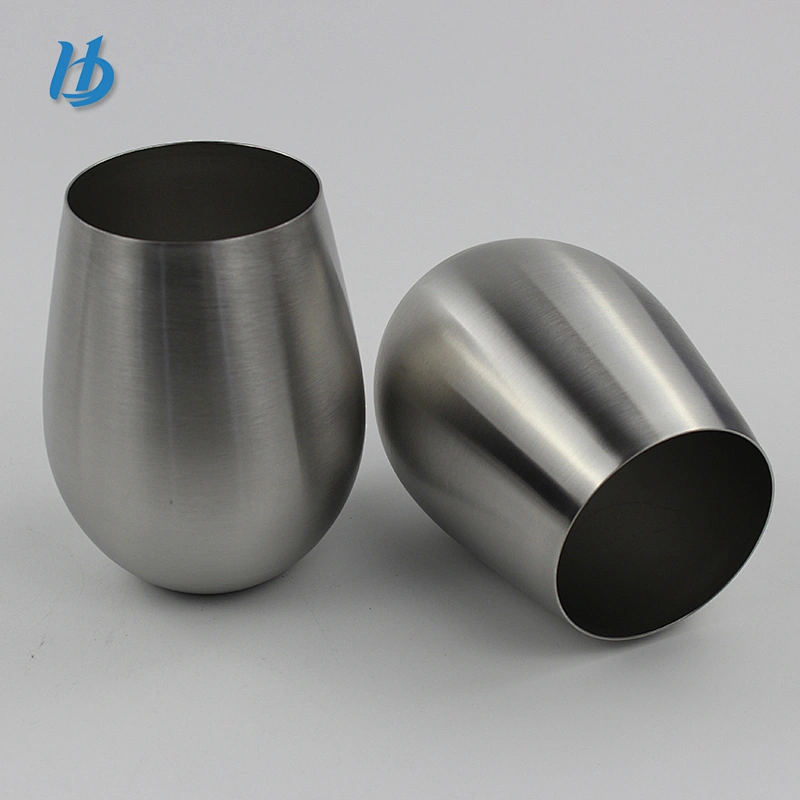 Portable stainless steel stemless wine glass,single wall cup without handle wholesale
