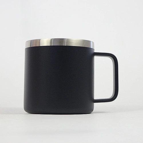 Stainless Steel Matte Coated Double Wall Coffee Mug with Handle