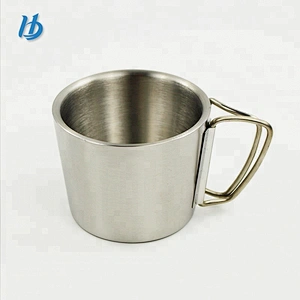 Wholesale metal travel mug cup,stainless steel coffee mug with two handle