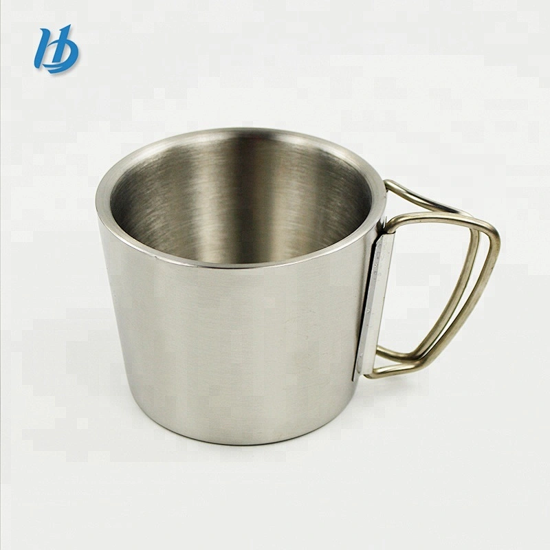 Wholesale metal travel mug cup,stainless steel coffee mug with two handle