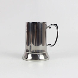 Stainless steel  metal pewter Beer Mug,double wall silver tankard beer mug with handle coffee mug manufacturer