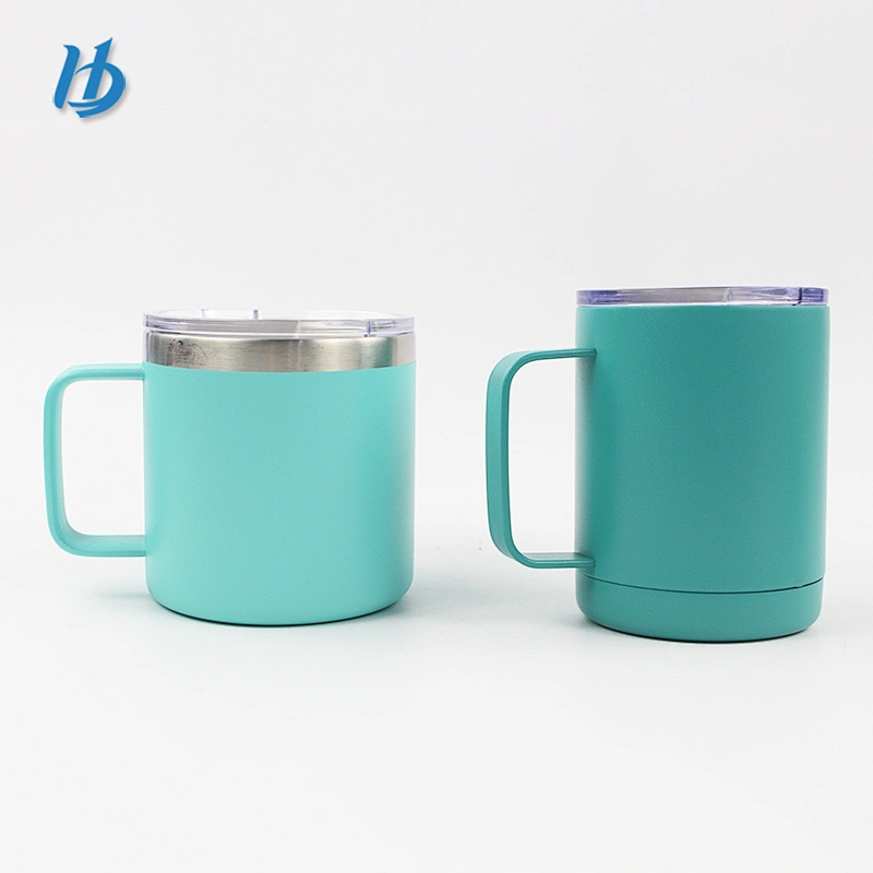 Personalized simple travel mug,stainless steel double wall mug with handle customized logo