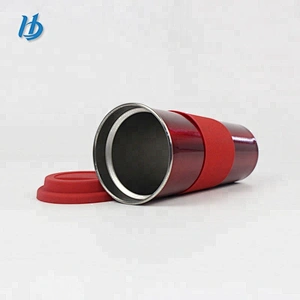 Stainless steel coffee mug double wall travel mugs with silicone lid