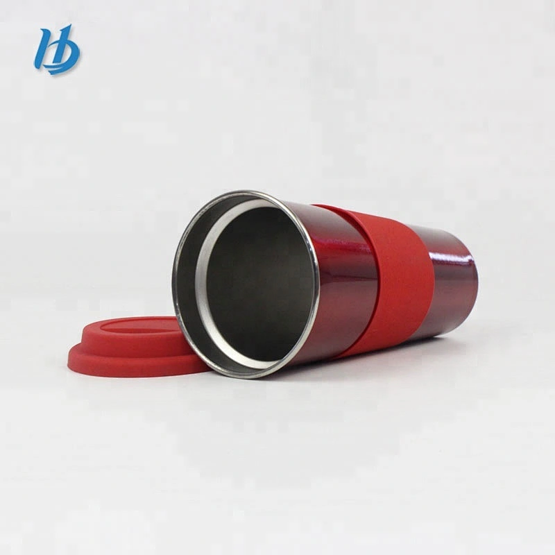 Stainless steel coffee mug double wall travel mugs with silicone lid