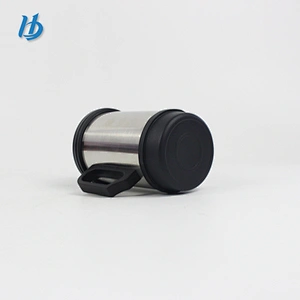 Travel mug stainless steel mug double wall silver color customized logo