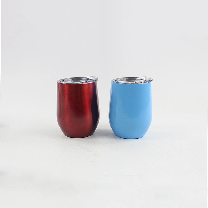 Stainless steel double wall wine 12oz tumbler vacuum insulated tumbler with lid