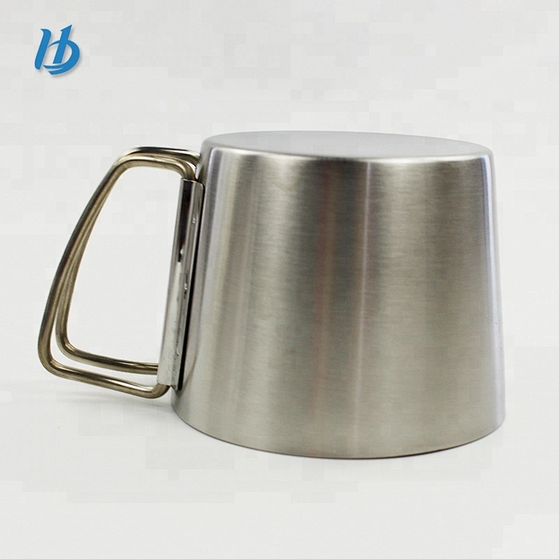 Wholesale metal travel mug cup,stainless steel coffee mug with two handle