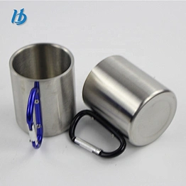 New design best stainless steel travel mug double Wall Stainless Steel camping mug with Carabiner Handle
