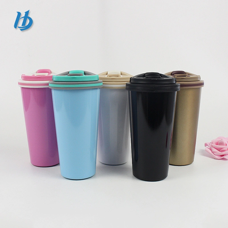 500ml double wall stainless steel insulated coffee mug with handle vacuum travel cups