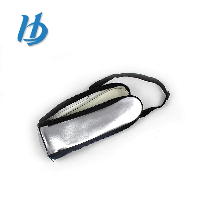 Hibour Top products customized silver sling PVC bottle bag with zipper