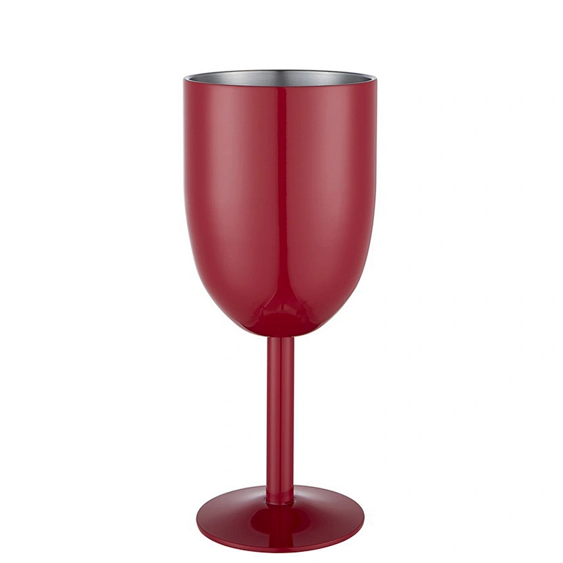 Fashionable simple colored wine glasses goblet,metal stainless steel cup champagne mug