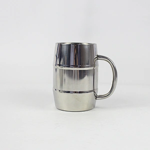 Hot sale beer mug,450ml double wall mug with lid customized logo coffee mug