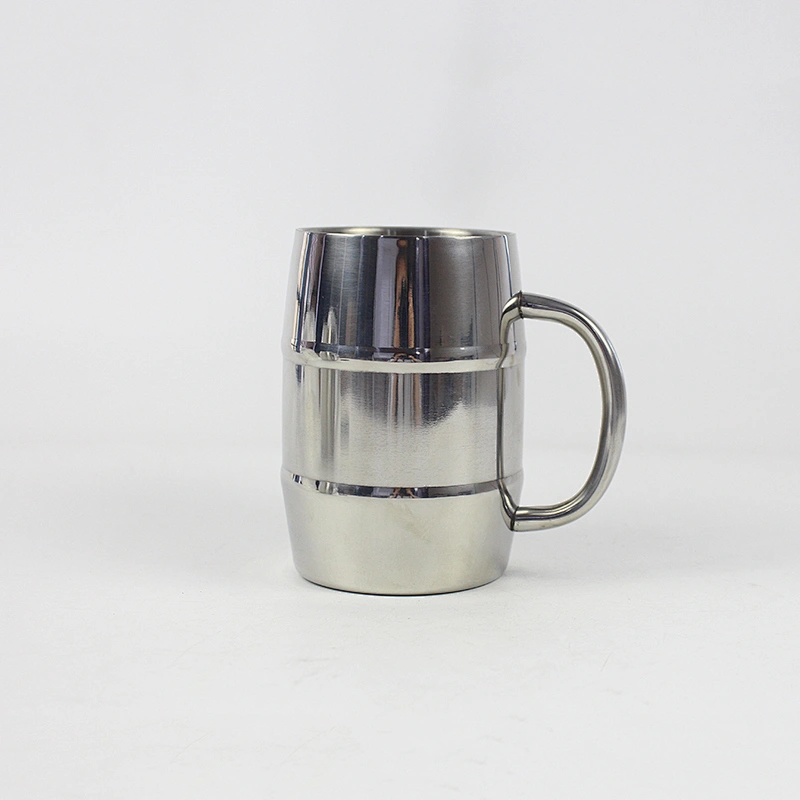 Hot sale beer mug,450ml double wall mug with lid customized logo coffee mug
