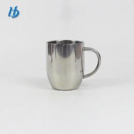 Stainless steel double layer hot water mug cheap soup mugs and cups metal cup with handles