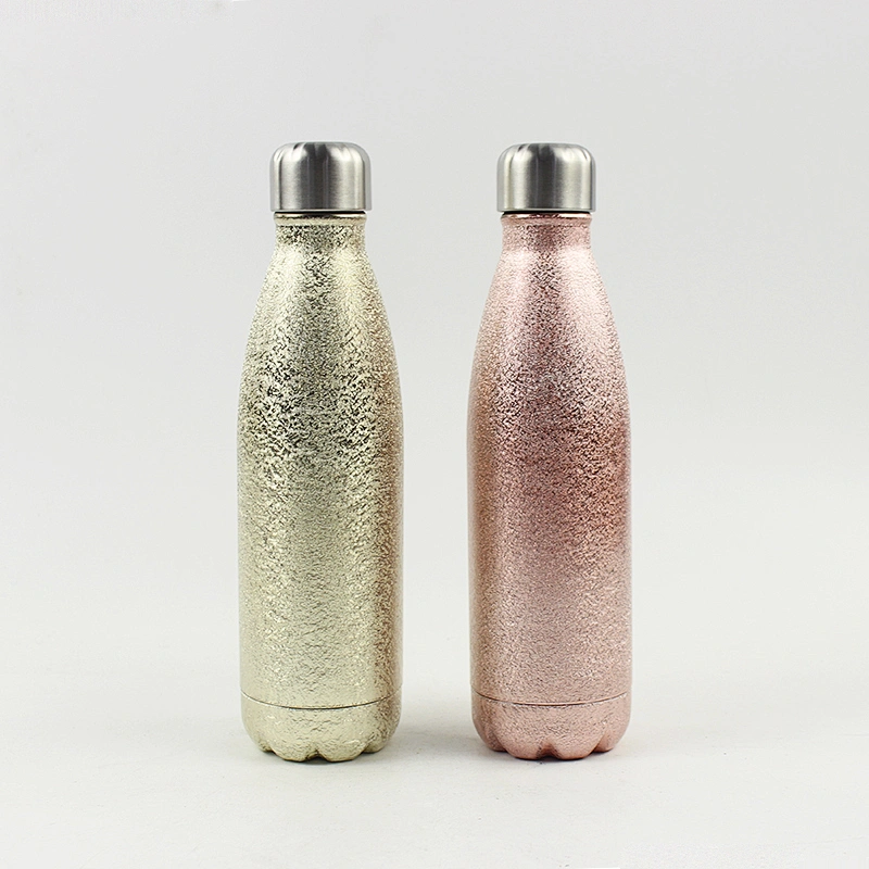 Elegant flash cola bottle,500ml double wall insulated water bottle without handle