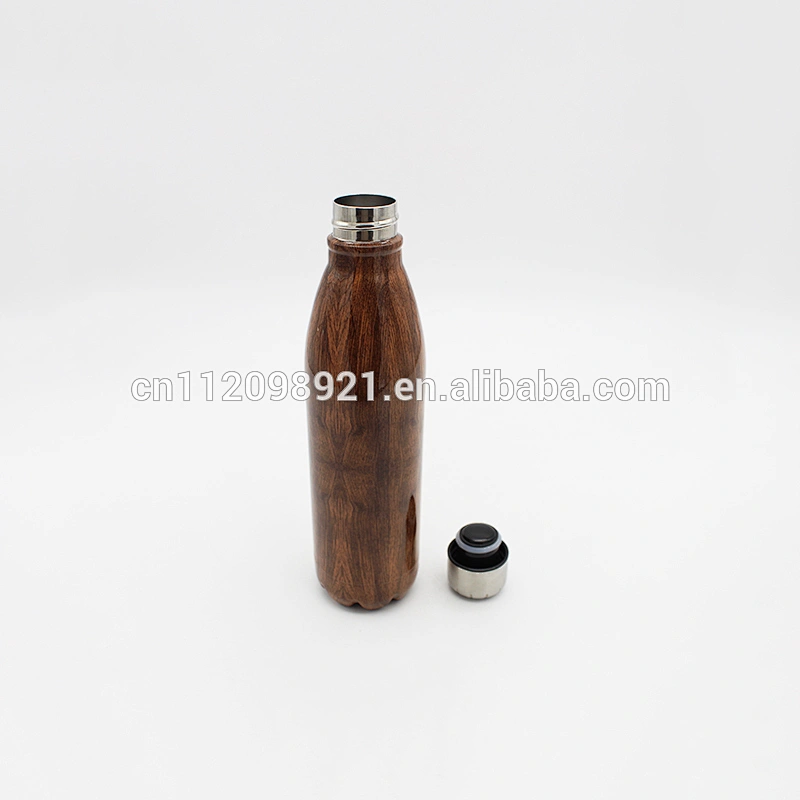 european style factory wholesale vacuum bottle stainless steel cola vacuum bottle sport water bottle with cup brush