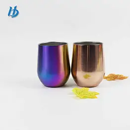 stainless steel stemless wine glass factory price sublimation double wall glass coffee cups