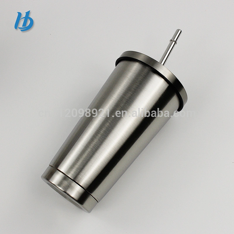 2017 New design stainless steel cup with lid and straw