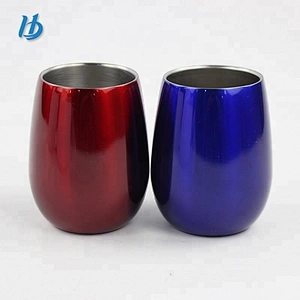 Bar Beer Cup 9OZ Stainless Steel stemless wine glass steel double wall coffee cup
