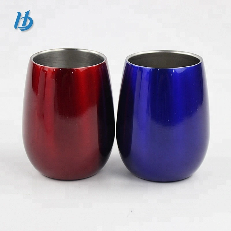 Bar Beer Cup 9OZ Stainless Steel stemless wine glass steel double wall coffee cup