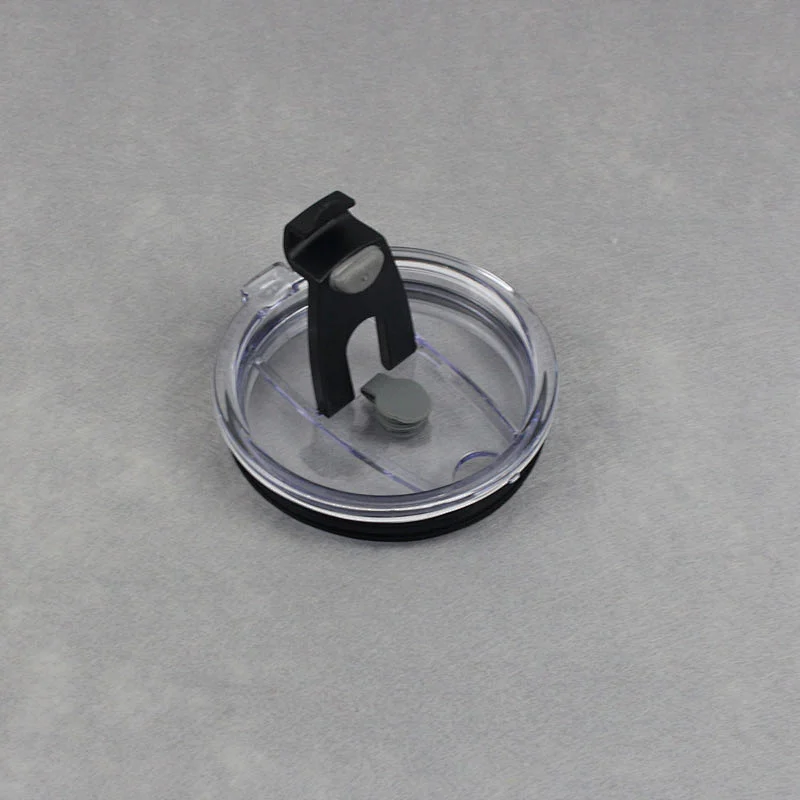 Latest plastic silica gel transparent cup cover stainless steel insulation Cup sliding cover plastic sliding lid