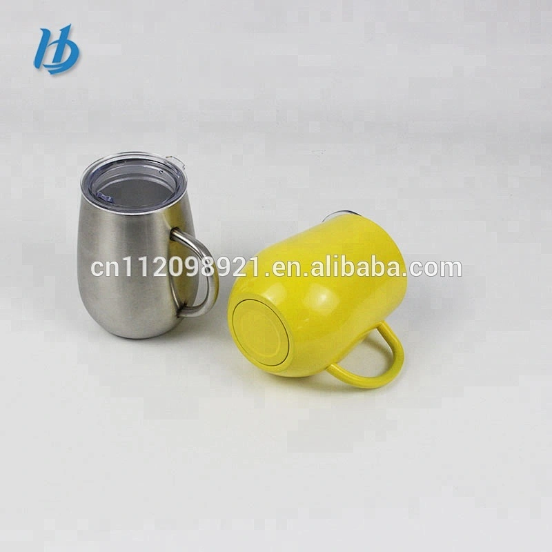 Red wine glass stainless steel stemless wine glass with handle sublimation mug ethiopian coffee cups