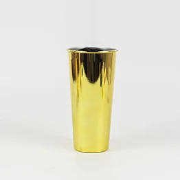 Hot selling stainless steel coffee cup double wall electroplating coffee cup
