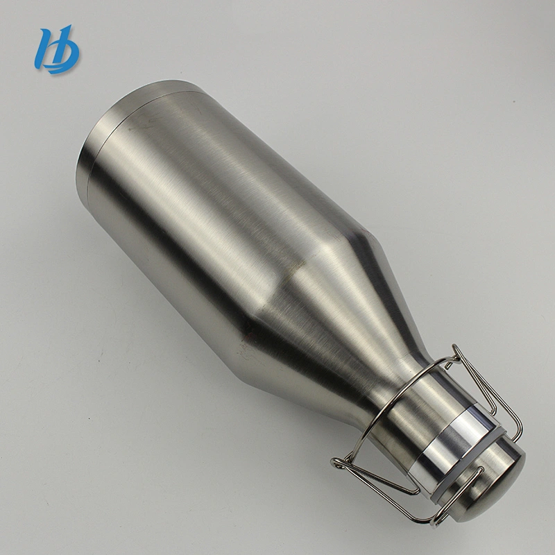 64oz New Paten Lid Double Wall Vacuum Stainless Steel Beer Growler with Wide Mouth