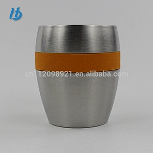 10oz double stainless steel vacuum egg shaped wine glass with silicone ring