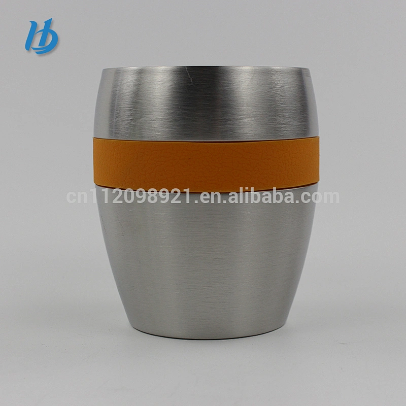 10oz double stainless steel vacuum egg shaped wine glass with silicone ring