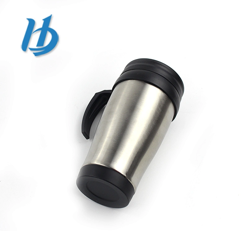 New Product stainless steel auto mug with lid and plastic handle