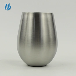 Portable stainless steel stemless wine glass,single wall cup without handle wholesale