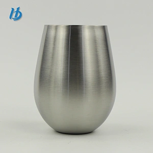 Portable stainless steel stemless wine glass,single wall cup without handle wholesale