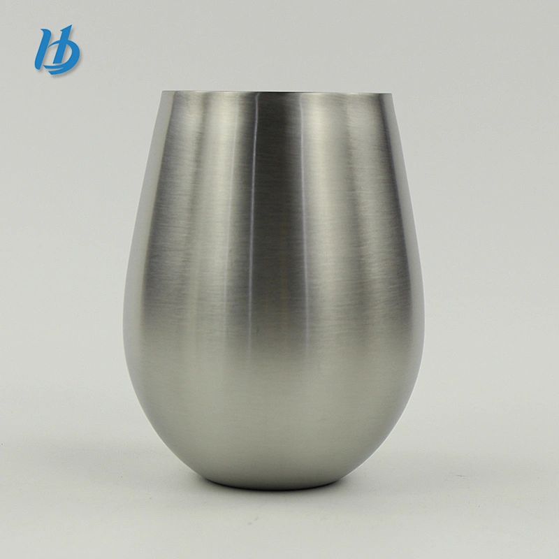 Portable stainless steel stemless wine glass,single wall cup without handle wholesale