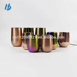 2019 new products 304 stainless steel mug electroplated wine glass set with free sample