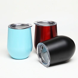 Personaloid New Product Creative Egg Shaped Double Wall Vacuum Insulated Stainless Steel Wine Drinking Tumbler Cup With Lid