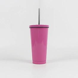 stainless steel coffee mug with straw stainless steel straw cup 500ml custom logo