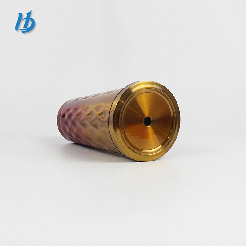 2019 new design hammered coffee mug,double wall straw mug with lid wholesale